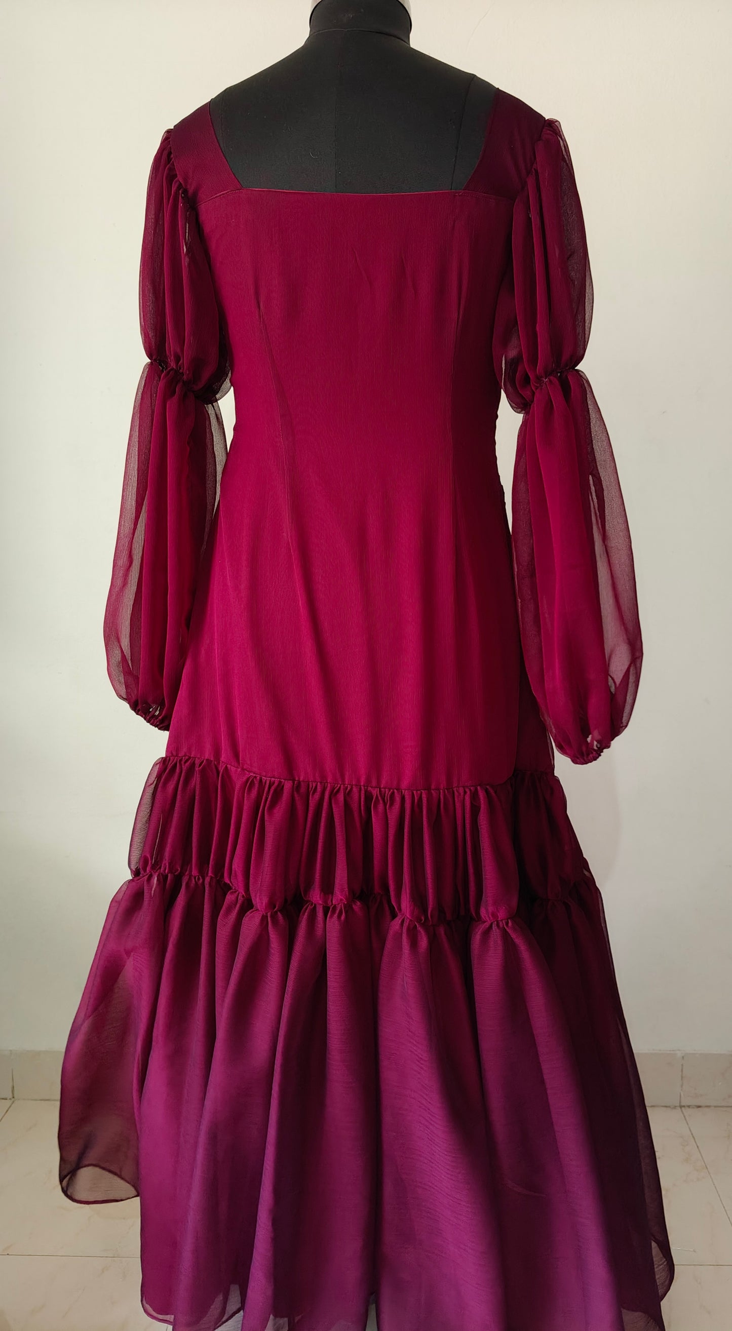 Red evening gown - Long Sleeves - gown for women party wear | cocktail gowns | long party dresses for women