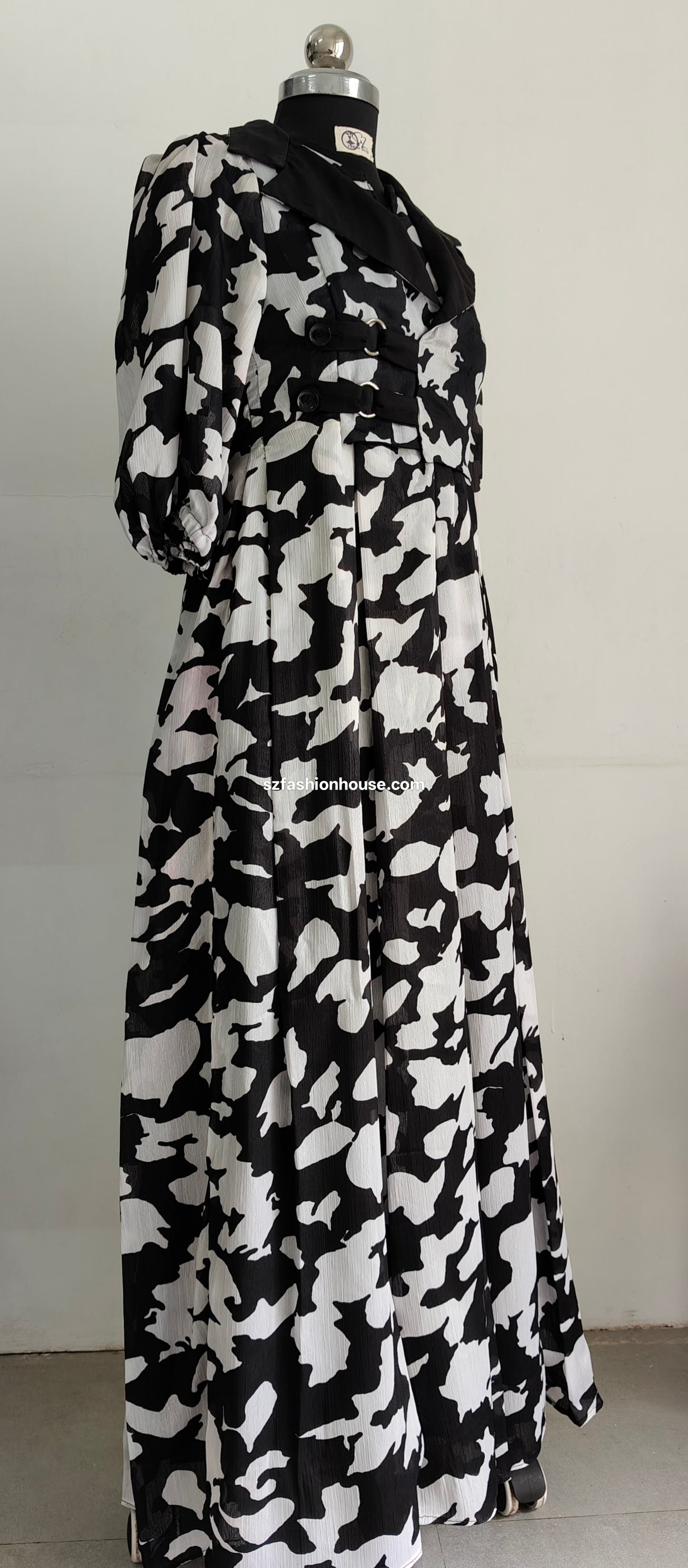 Black & White Animal Print Gown