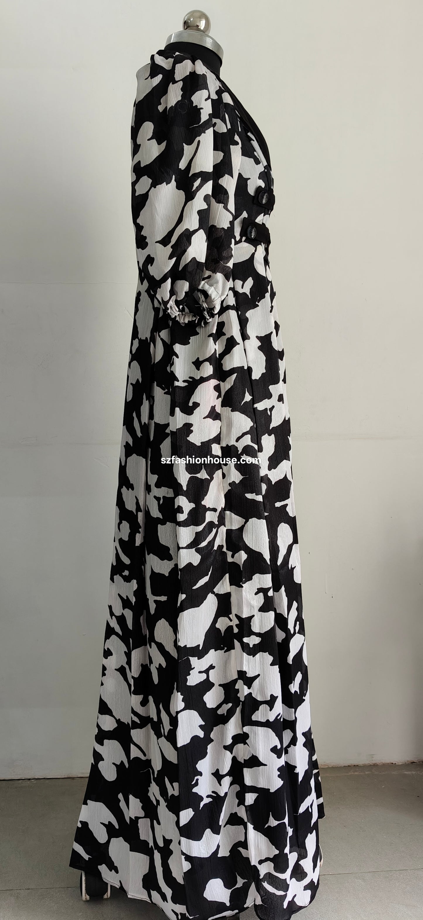 Black & White Animal Print Gown