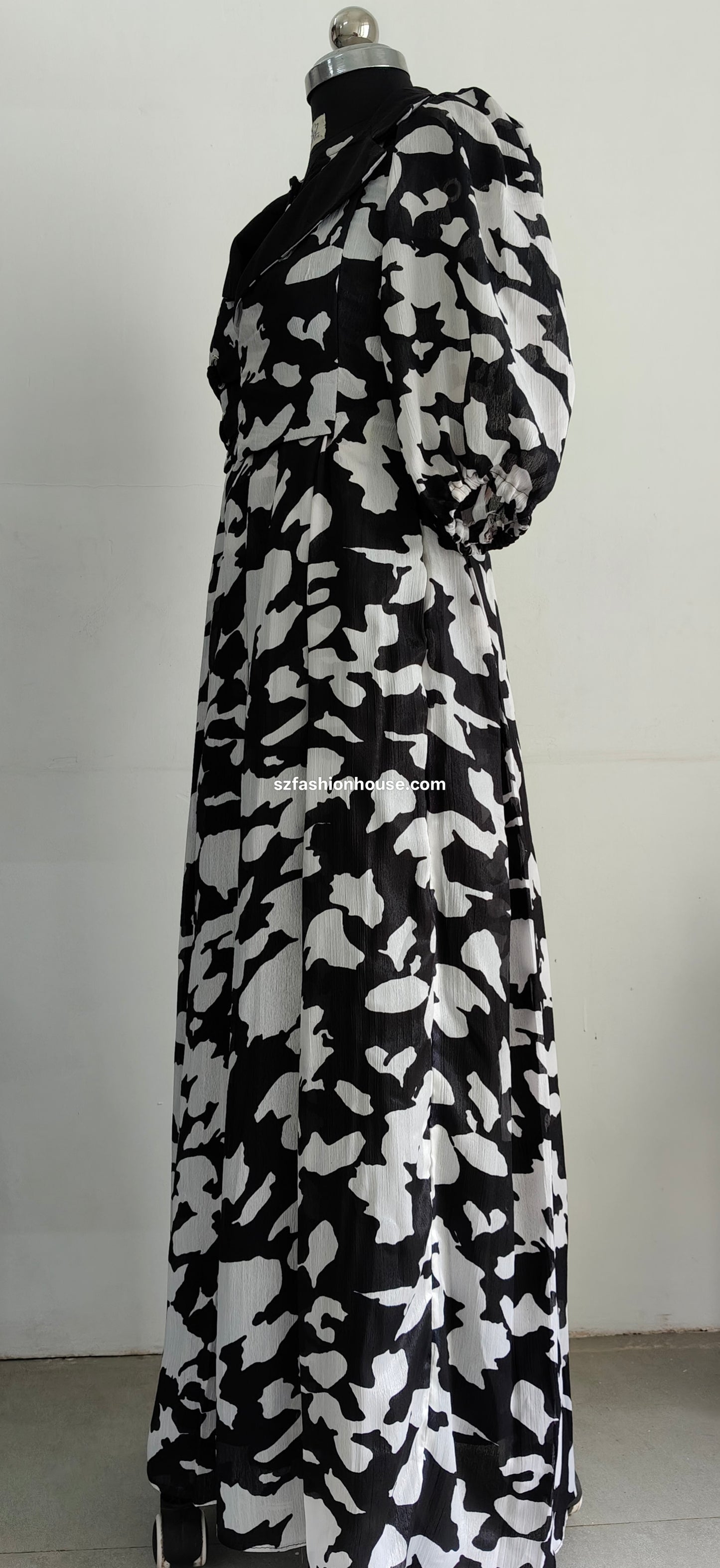 Black & White Animal Print Gown