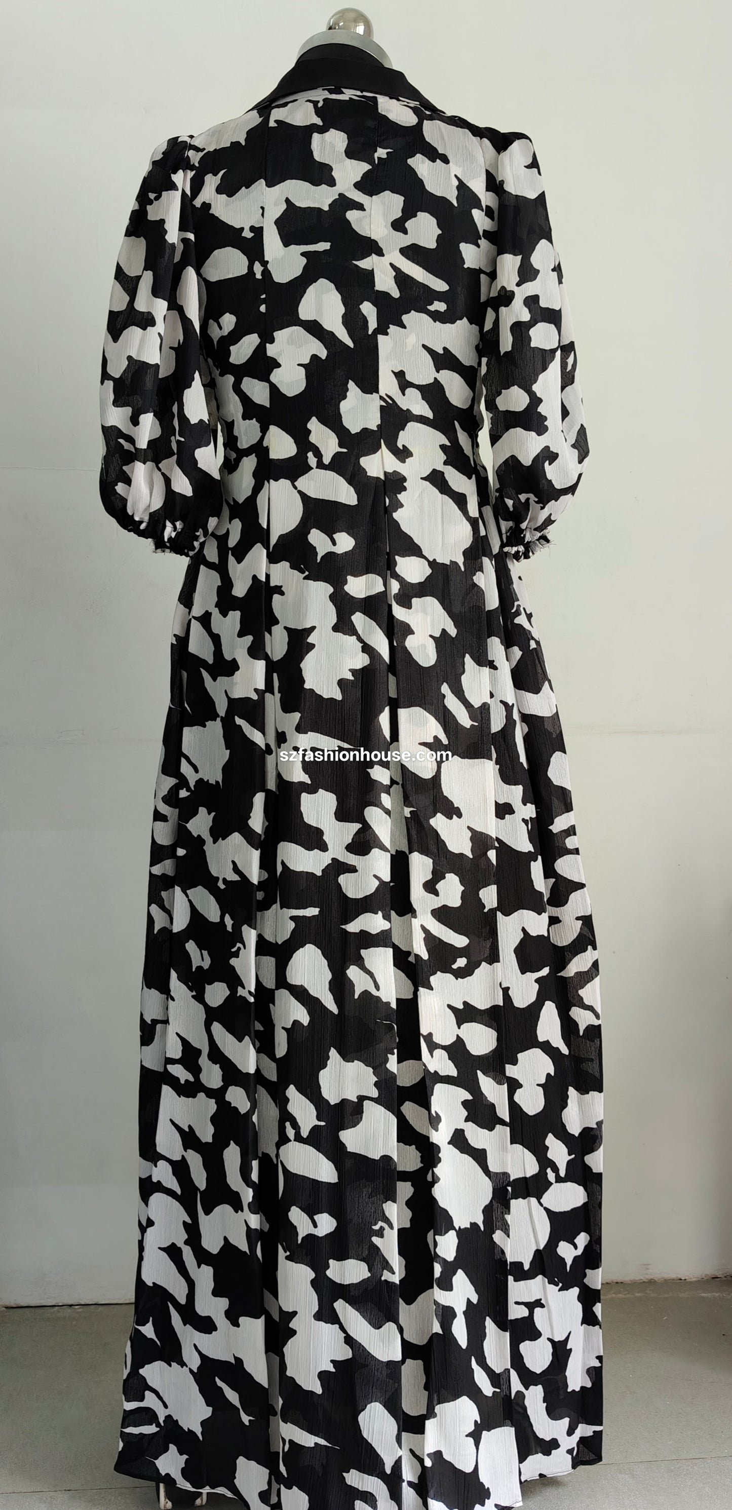 Black & White Animal Print Gown