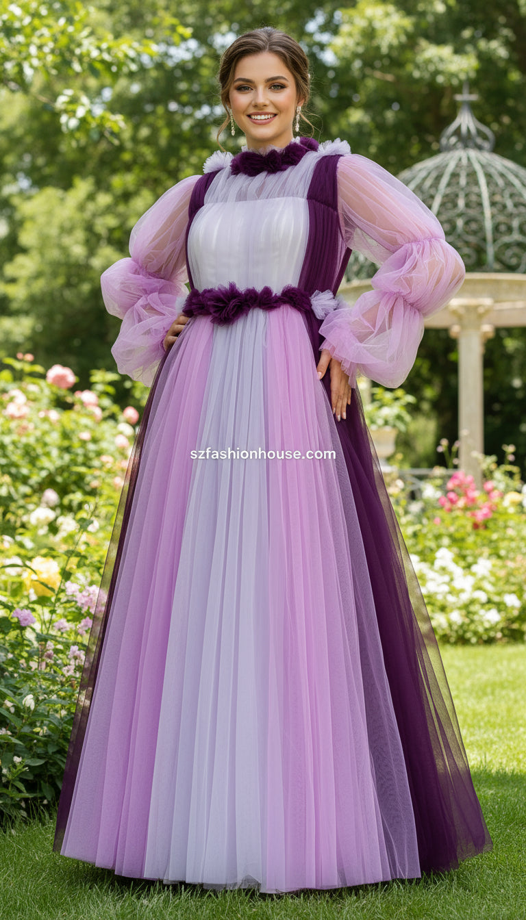 pink violet dresses Joyfolie GirlsViola Maxi Dress in Violet, Size 2 line dry Color Disclaimer Long Violet Chiffon Formal Prom