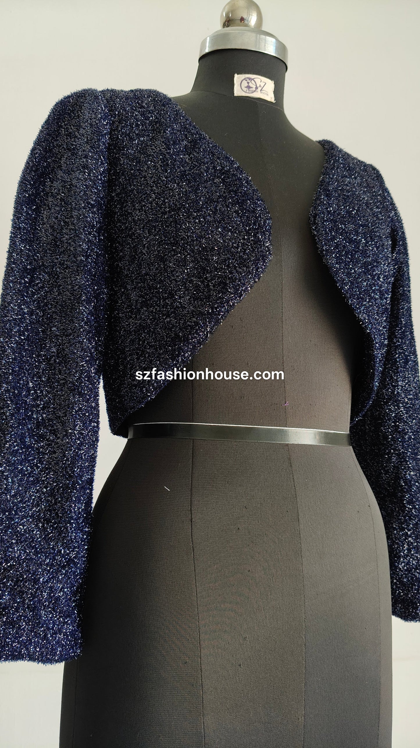 Navy Blue Sparkle Bolero Jacket