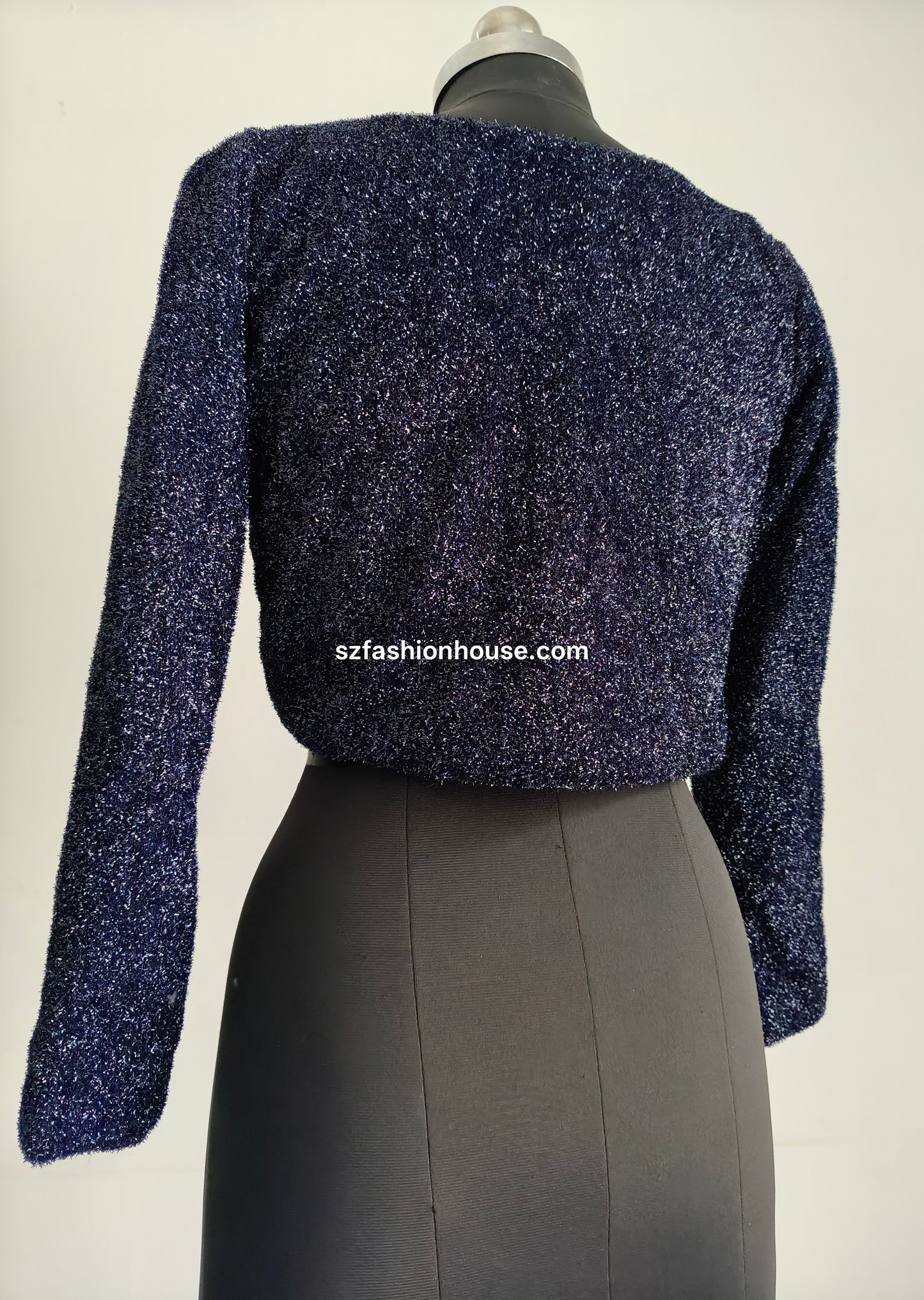Navy Blue Sparkle Bolero Jacket