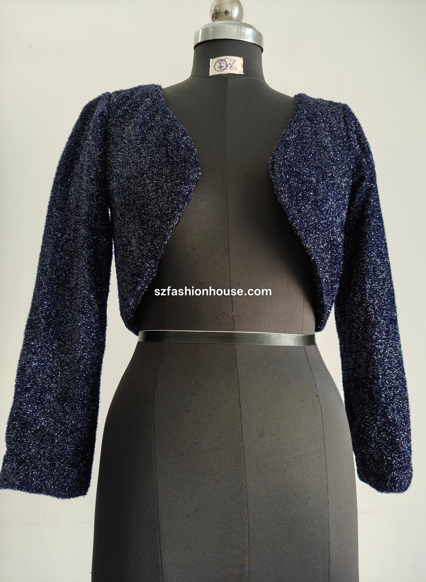Navy Blue Sparkle Bolero Jacket