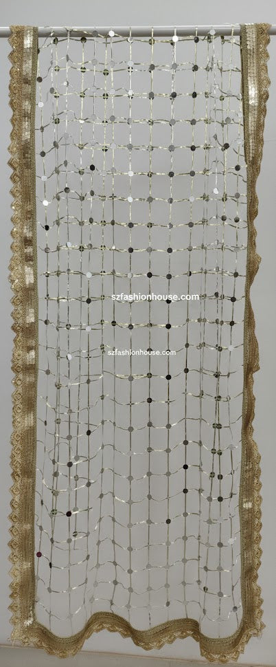 Gota patti dupatta with golden lace and mirror work
