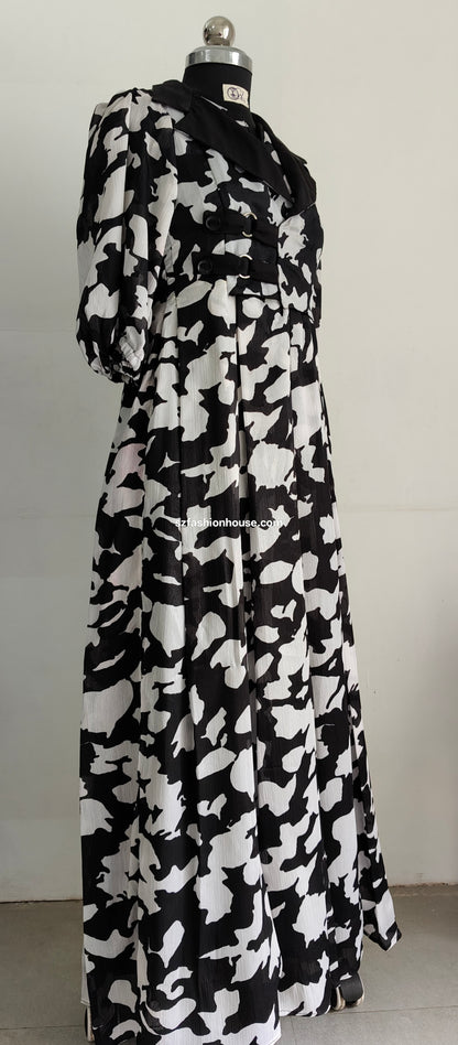 Black & White Animal Print Gown