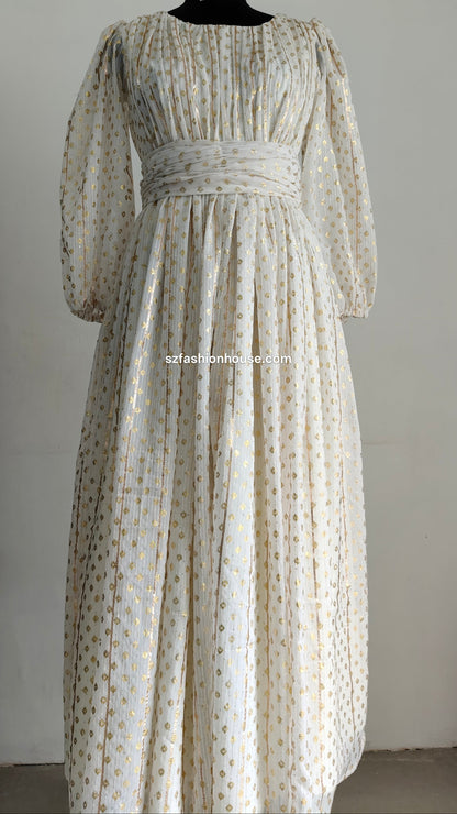 Long, patterned dress - Long-Sleeves -  gown for women party wear | cocktail gowns | long party dresses for women