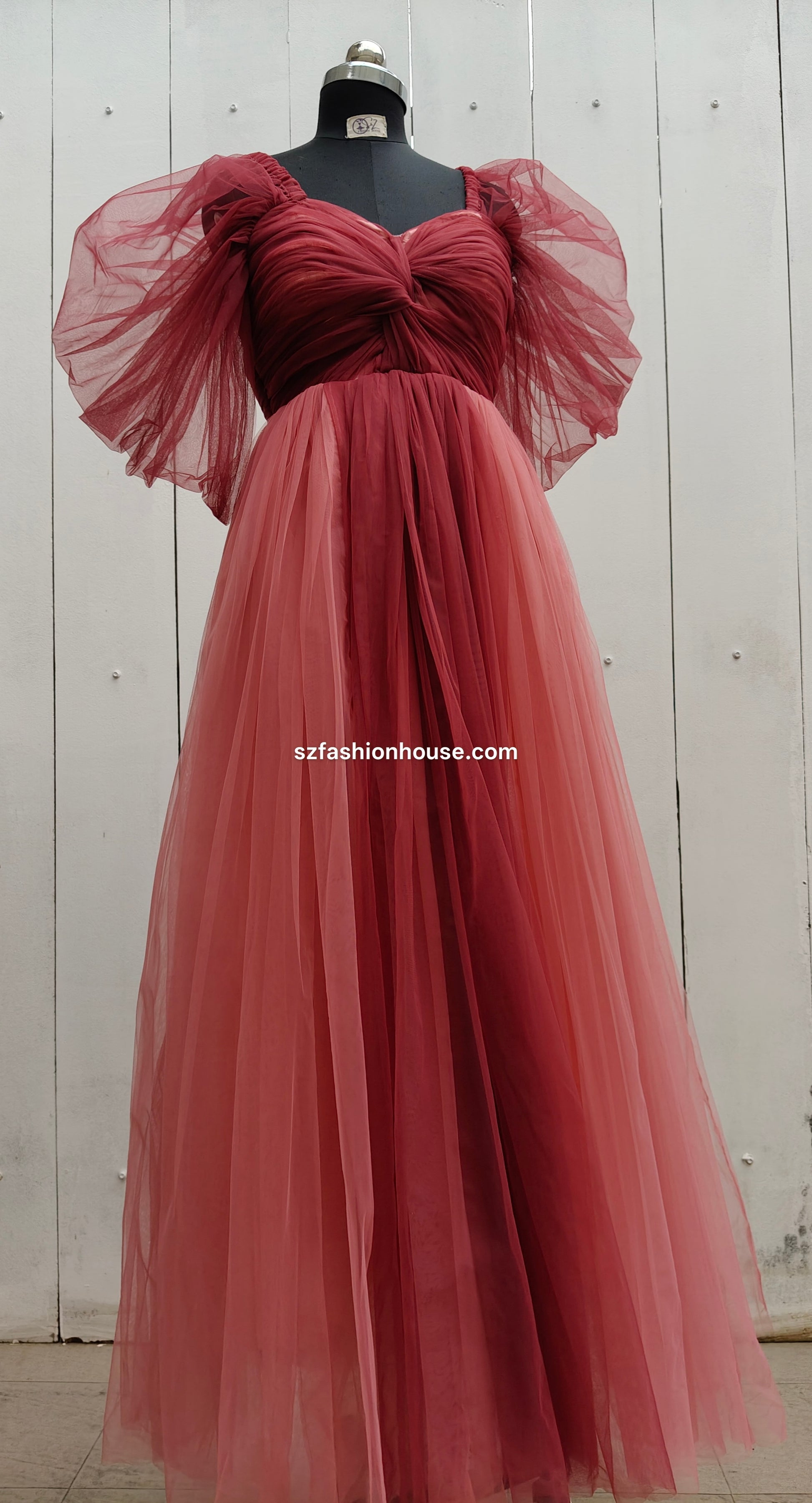 Red evening gown