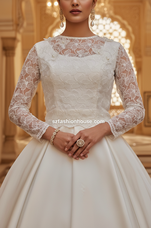 Ivory Lace Wedding Gown