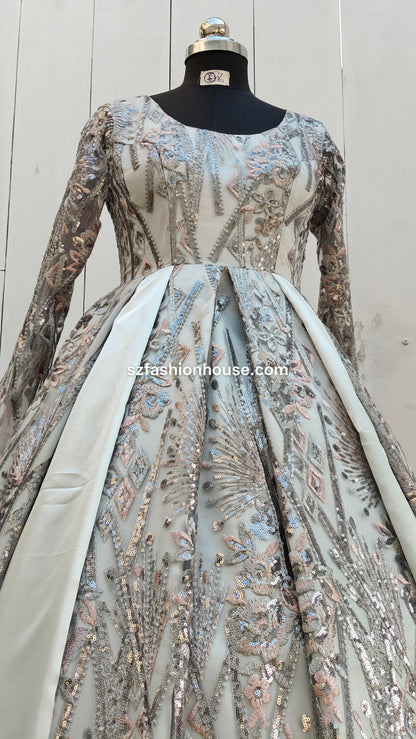 Elegant dress - grey turkish gown