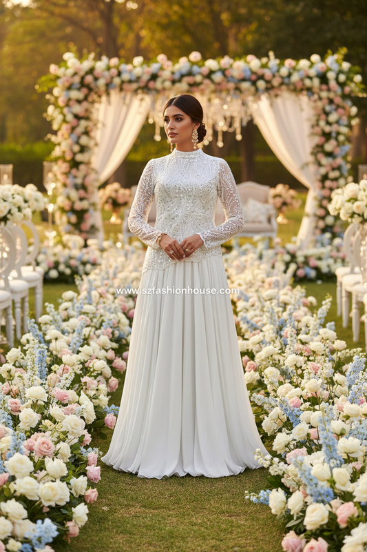 White Sequin Elegance Gown