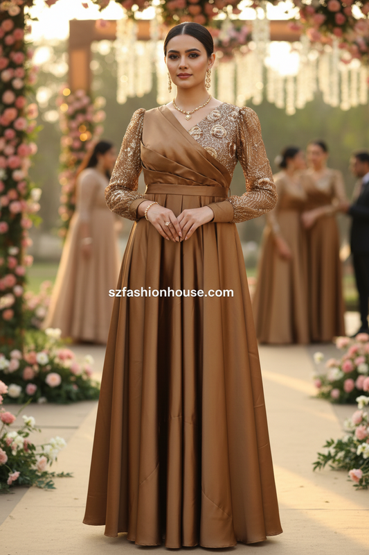 Brown Luxe Designer Gown